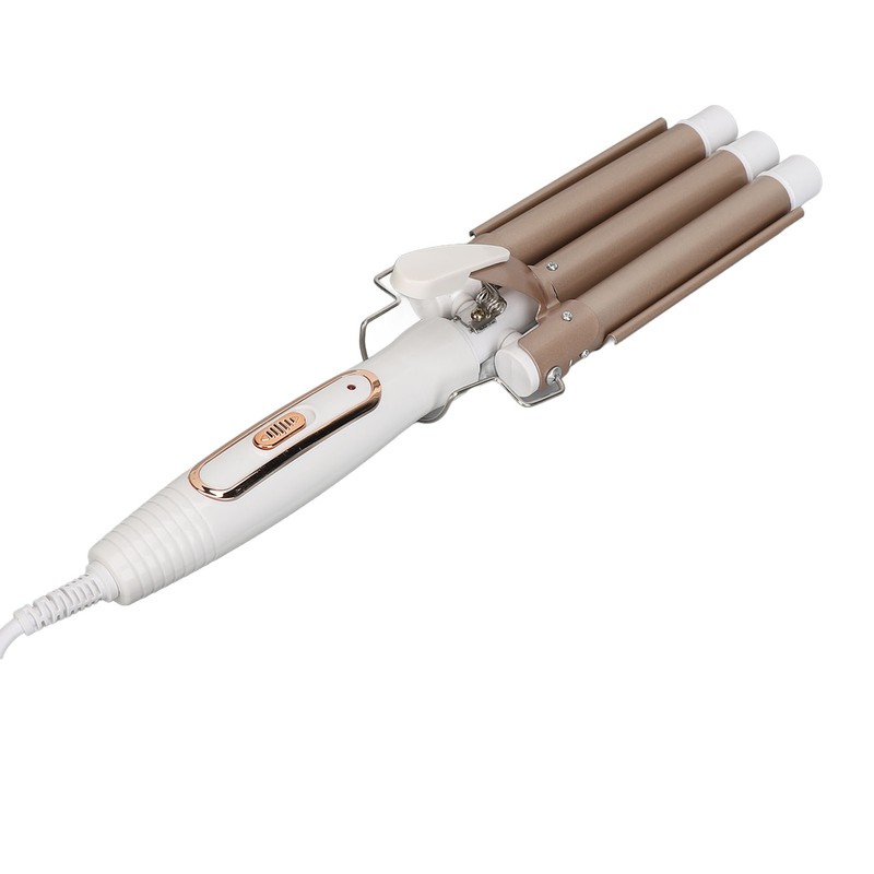 Hair Curling Iron Adjustable Temperature Gold Large 3 Barrel Curling