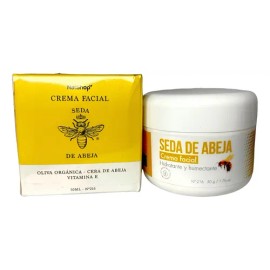 Crema Facial Natshop Seda de Abeja Con Vitamina E 50ml Natural Para Día y Noche