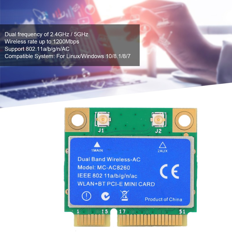 MINI PCIE Card 1200M Dual Band 2.4GHz/5GHz Wireless Network Card
