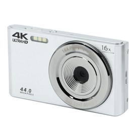 LOCADENCE 4K Digital Camera, 16X Digital Zoom Camera with 2.8in Screen for Kids, 44MP Shock Proof Compact Pocket Camera for Teens Students Boys Girls (Silver)