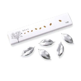 Leaf Traley "Leaves Branches" Silver 5-Piece Set ~ Refined Sharp Chopsticks Rest