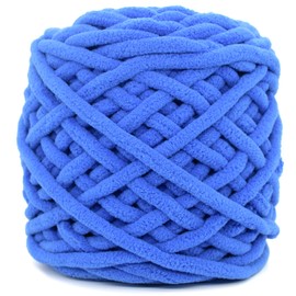 Chunky Chenille Yarn for Crocheting,Royal Blue Fluffy Velvet Plush Yarn Thick Soft Chunky Chenille Yarn Baby Blanket Yarn for Crocheting Knitting Beginners 100g(Royal Blue)