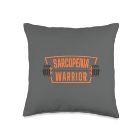 Senior Citizen Strength Training Sarcopenia Warrior Throw Pillow