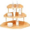 HYNAWIN Bamboo Corner Desk Organizer Shelf, 3-Tier Triangle Storage Rack