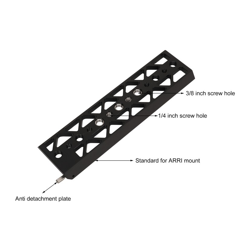Dovetail Plate for Arca 8in 1/4 3/8 Threaded Holes Aluminum