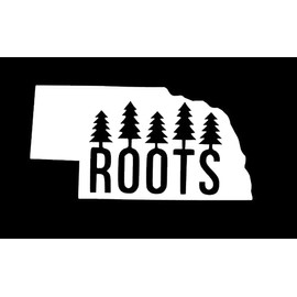 Nebraska Roots Decal | White | Made in USA by Stick This! | Sticker for Car or Truck Windows, Laptop, Water Bottle, Tablets etc. | 5.25" x 2.75" |