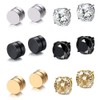 Fu You 6 Pairs Stainless Steel Magnetic Earrings Men Women
