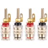 Facmogu 2 Pairs Mini Gold Plated Insulated 5-Way Binding Post