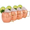 Craft Trade 16oz/500ml Pure Copper Moscow Mule Mugs with 4
