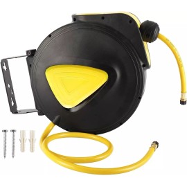 8milelake 5/16inch Retractable Air Hose Reel 33FT Auto Rewind 180° Wall Mount Compressor