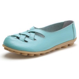 VenusCelia Mocasines planos informales cómodos para mujer, Aqua, 10
