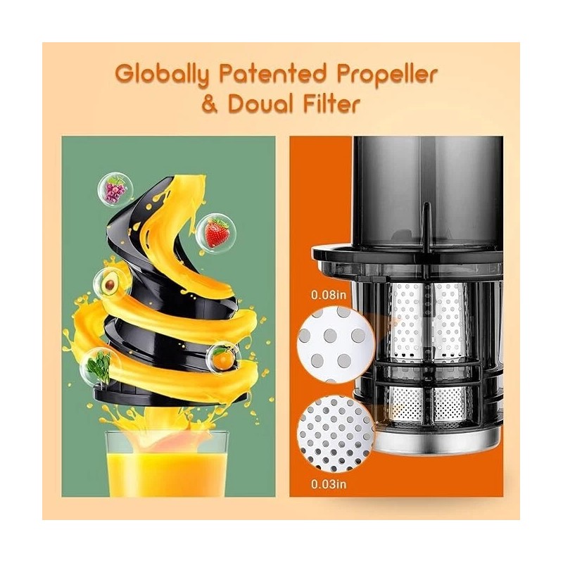 Sovider Slow Juicer Machine Masticating Cold Press Juicers Squeezer Vegetable