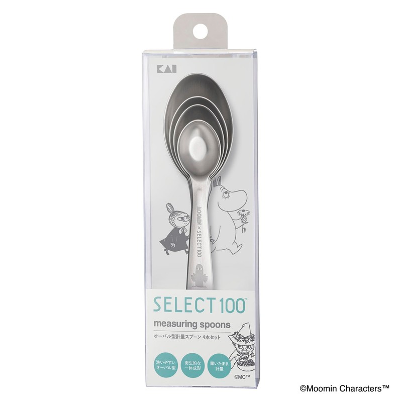 Kai DH3203 Measuring Spoons, Set of 4, Moomin, 1 Tbsp,
