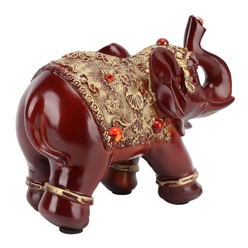 Elephant Statue Durable Resin Cute Elegant Attract Wealth Round Corner