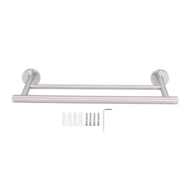 Double Bath Towel Bar Modern Style Stainless Steel Towel Holder for Bathroom Bedroom Kitchen