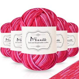 Maxee Hand Knitting Yarn, 5 x 50 g Crochet Yarn, Colourful Gradient Acrylic Yarn for Knitting, Soft Wool for Crocheting, Multicoloured Yarn for Knitting, Crochet and Crafts-39