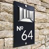 Custom Signs Solar Illuminated Modern Anthracite House Number Sign 24cm