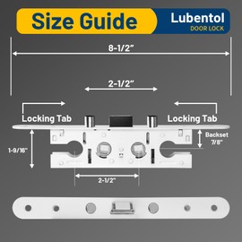 2 Point Bolt Mortise Lock Used for Pella Storm Door Handle Set (Only Lock Body), Storm Door Lock Replacement Part Fits Pella, Screw Hole Center Spacing: 7-1/4 ", 2 Bolts Spacing:2-1/2 ".(White)