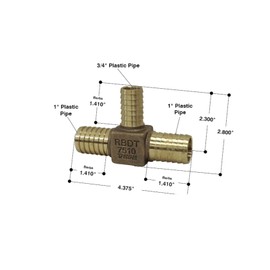 Merrill MFG RBDTNL7510-A No Lead Bronze Tee Fitting,1-Inch X 3/4-Inch X 1-Inch, Durable Bronze Construction