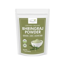 Organic Bhringraj Powder - Bhringraj Hair Mask Powder, Resealable Zip Lock Pouch, USDA Organic - Bhringraj Powder for Hair, Pure & Natural Natural Hair Conditioner - 114 Grams (4 OZ)