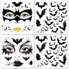 HOWAF 4 Sheets Halloween Face Tattoo Bat Tattoo Face Bat