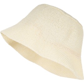 styleBREAKER Ladies Fishing Hat Made of airy Woven Paper Straw, Foldable Crush hat, Sun hat, Bucket Hat 04025032, Cream