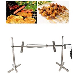 TFCFL 53'' Large BBQ Grill Rotisserie Grill Rotisserie Motor Kit Lamb Pig Goat Charcoal Barbeque Grill Roaster Spit Rotisserie Hog Roasting Machine with Wind Shield Stainless Steel 15W Motor 66lbs Cap