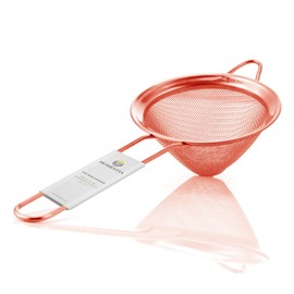 Homestia Fine Mesh Strainer for Kitchen, 304 Stainless Steel Cocktail Sieve Sifters for Food, Liquid Strainer Cup for Food, Drinks, Tea, Rice, Oil, Coffee, Juice, Flour, Fruits, Vegetables (Rose Gold)