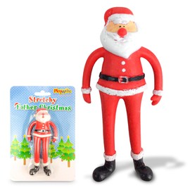 Quebec Playwright's Stretchy Father Christmas Unique Holiday Stocking Presents Christmas Eve Delights, Fun Kids Stocking Fillers Special Festive Surprises 12cm (Pack of 1)