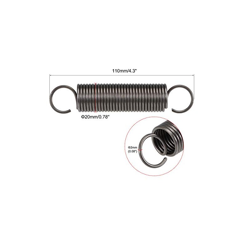 sourcing map Pack of 2 Tension Spring Tension Springs, 20mm