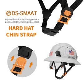 DS-SMAAT Full Brim Construction Hard Hat with Visor,6-Point Ratchet Suspension Safety Helmet, Superior Impact Head Protection for Industry Use,ANSI Z89.1&OSHA Approved,Both for Men&Women(Matte White)