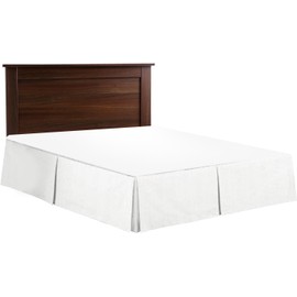 Tailored Bed Skirt 16" Drop Premium Cotton Blend Box Pleated with Split Corners - Shrinkage and Fade Resistant 600 TC Bedskirt - Machine-Washable (White, King)