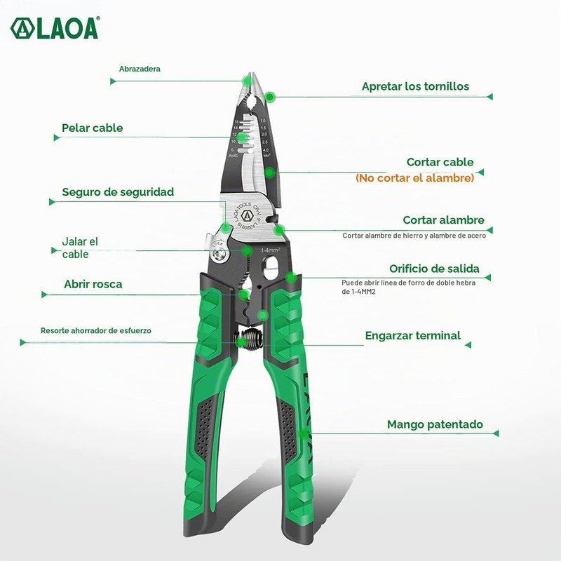 LAOA - Alicates de punta de aguja, alicates para electricista,