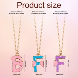 Mikovivi 3pcs Friendship Necklaces for 3, Love Heart Enamel Magnetic Matching Pendant Necklace Forever Three Friends Jewelry Gifts for Women Men Anniversary Birthday