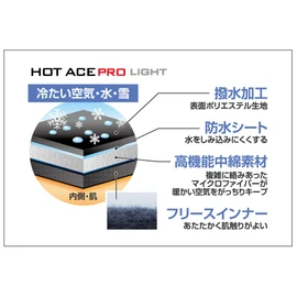 Otafuku Gloves Thermal Waterproof Gloves, Hot Ace Pro Light, Thin Fit, w/ Reflector , Red × Black