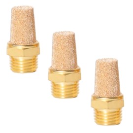 Pneumatic Silencer Made of Sintered Bronze 1/4 Inch Set of 3 Compressed Air Silencers Industrial Quality (3, 1/4 Inch)