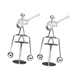 Kisangel 2 Pcs Guitar and Man Balancing Statue Decor Creative Physics Balancing Ornaments for Desktop Chic Home Office Adornment Unique Idea for Friends
