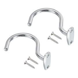 PATIKIL Bridge Stick and Ball Rack Hooks, 2 Pack Snooker Pool Cue Racks Bridge Stick Pool Hook with Mounting Screws for Snooker Table Accessories, Silver Tone