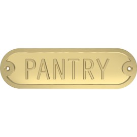 Franklin Brass Derby Pantry Door Sign Metal Interior Door Plaque in Brushed Gold HHIDPP-BRG-U