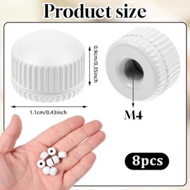 8 Pcs Screw Caps for Light Fixture M4 Lamp Knob Nuts White Cap Nut Ceiling Light Screw Cap Cover Lamp Shade Holder Replacement Nut Screws Knob Lamps Finals Decorative Hardware