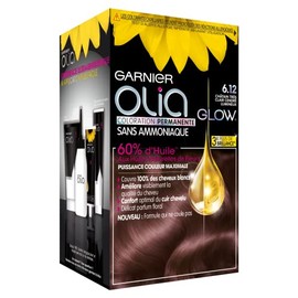 Garnier Olia Glow Permanent Hair Colour, Ammonia Free, Natural Flower Oils, Very Light Ash Brown (6.12)