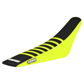 Enjoy MFG 2015-2021 Yamaha YZ 125/250 Seat Cover  NEON YELLOW/BLACK/NEON YELLOW ribs #67