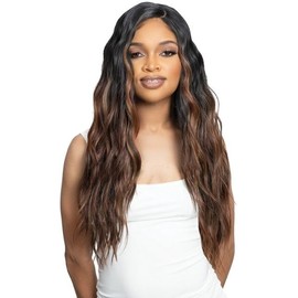 Janet Collection melt NUSKIN Invisible Lace Knots TAU Wig – UHD Deep Part, Pre-Plucked Hairline, Baby Hairs, Transparent Swiss Lace Front Wig, Glueless Natural Look (COLOR DR LATTE)