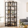Gujiam 7-Tier Corner Bookshelf, 80" Tall Corner Bookcase,7-Shelf Industrial L-Shaped