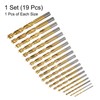 sourcing map 19pcs Brad Point Drill Bit Set 1.5mm-10.5mmDia Straight