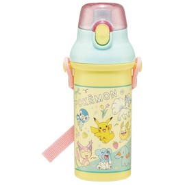 Skater PSB5SANAG-A Water Bottle, Pokémon New Retro, 16.2 fl oz (480 ml), Kids, Plastic, Antibacterial, Boys, Made in Japan