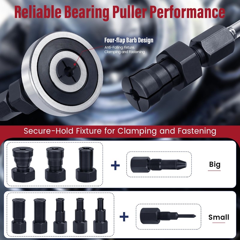 12pcs Blind Hole Collet Bearing Puller Set, Internal Bearing Extractor