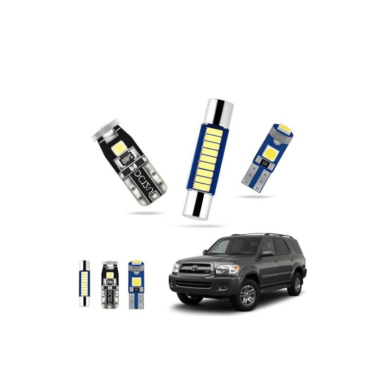 EASY EAGLE LED Interior Car Lights for Toyota-Sequoia-2001-2007: 18 Piece