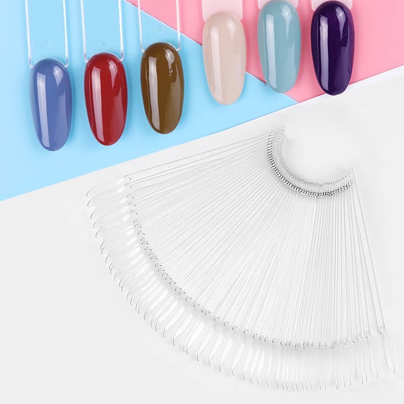 Pack of 100 Nail Sticks, Transparent Nail Art Tip Ring