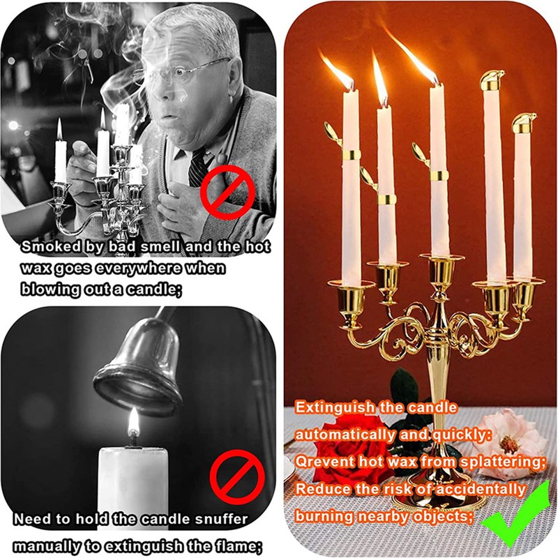 4PCS Automatic Candle Snuffer Ring Candle Wick Snuffer Stopper Stainless